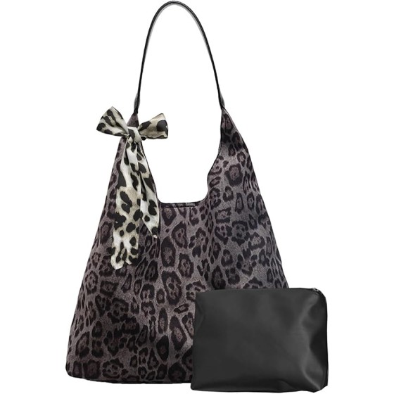 Suede Leopard Tote Bags for Women Cheetah Print Purse Suede Slouchy Hobo Shoulder handbags Large Capacity Bag 2PCS